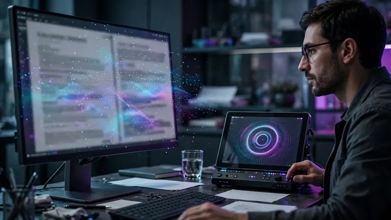 Representación visual de una señal estadística integrada en texto generado por inteligencia artificial